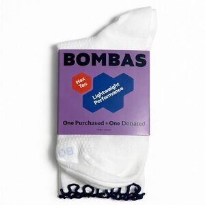 Bombas Women’s Ruffle Sport Half Calf Socks White Size S M NEW Athletic Crew
